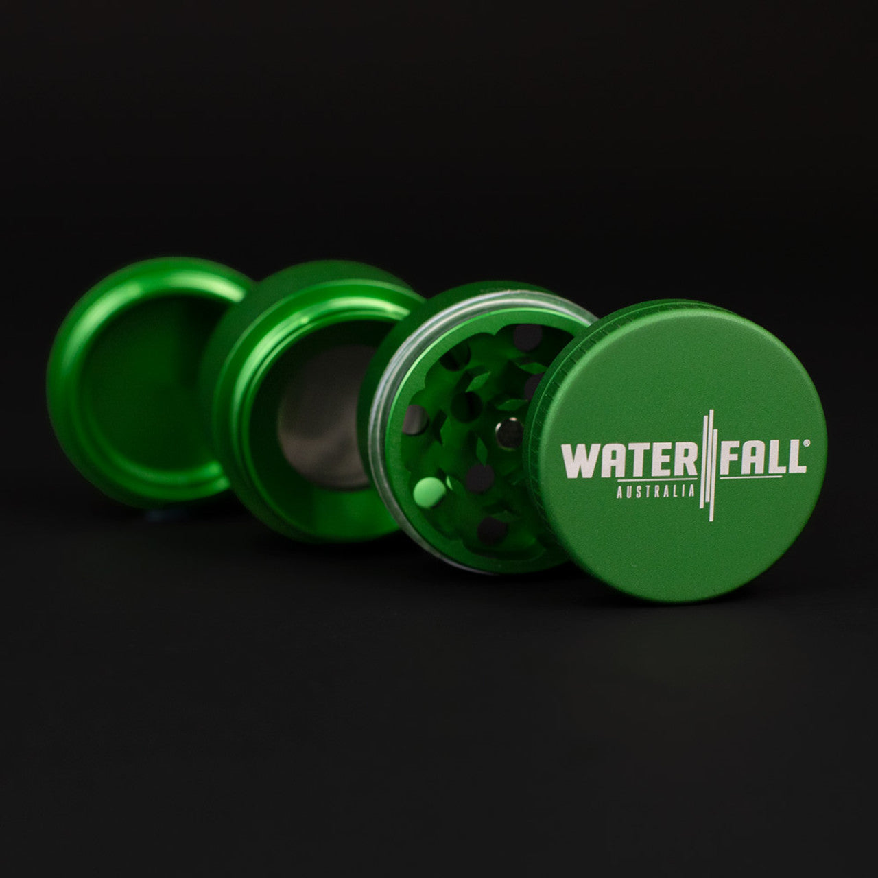 Waterfall 4-Piece Dry Herb Grinder with Removable Screen (43mm)