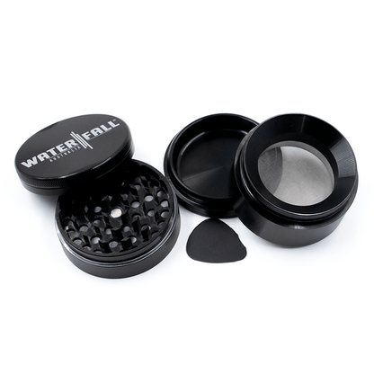 Waterfall 4-Piece Dry Herb Grinder with Removable Screen (63mm)