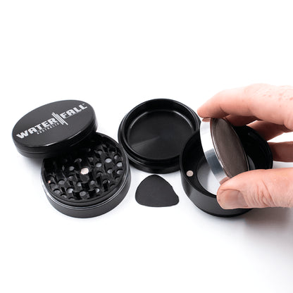 Waterfall 4-Piece Dry Herb Grinder with Removable Screen (63mm)